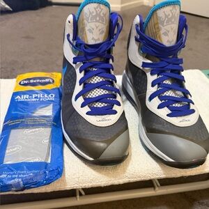 Nike LeBron 8 V/2 Summit Lake Hornets Blue Gray Size 11.5 Preowned